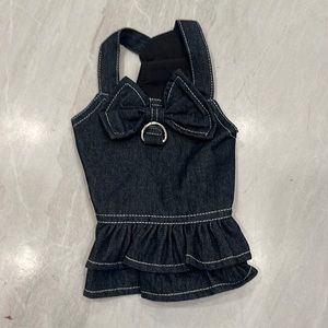 Denim dog dress harness